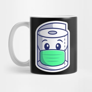 Cute toilet paper roll cartoon Mug